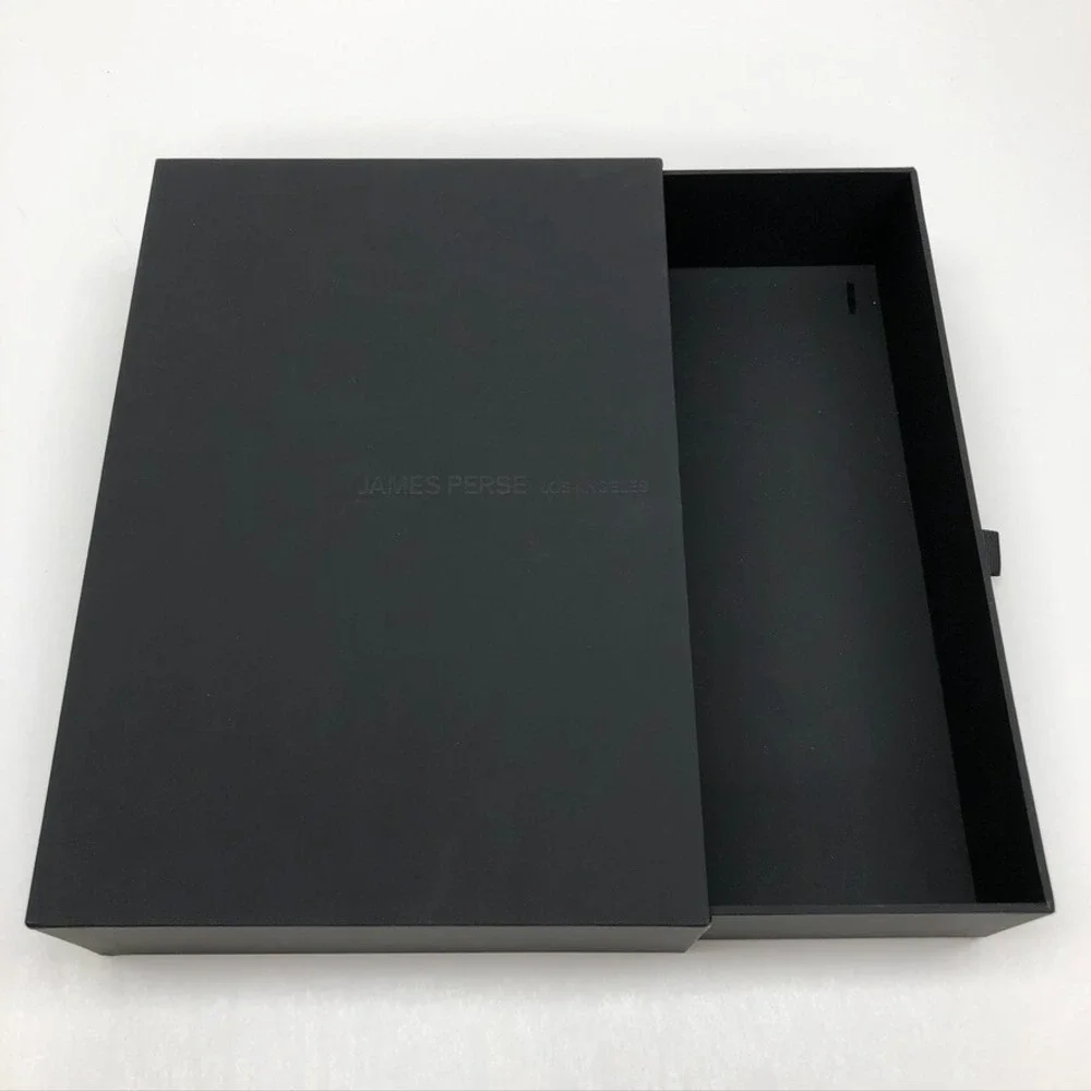 Authentic James Perse Gift‎ Box Black Drawer Style Medium Rectangle 9.5x13.5x3